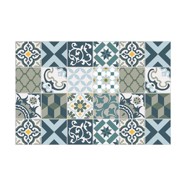 Set 24 autocolante perete Ambiance Azulejos Rony, 10 x 10 cm-image-2