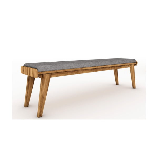 Bancă din stejar cu șezut gri deschis Retro - The Beds