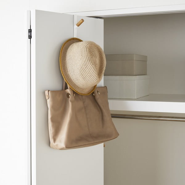 Cuier de ușă alb-natural din metal 1,5 cm Tower – YAMAZAKI-image-1