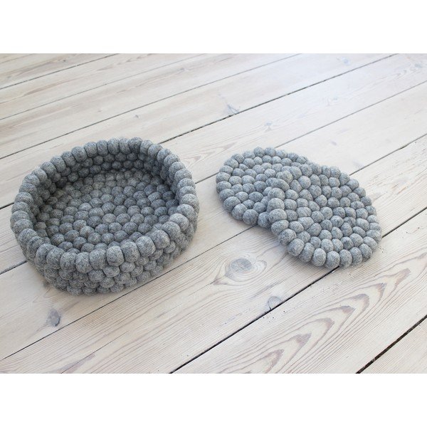 Suport pahar, cu bile din lână Wooldot Ball Coaster, ⌀ 20 cm, gri oțel-image-1