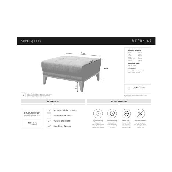 Taburet MESONICA Musso, gri-image-3