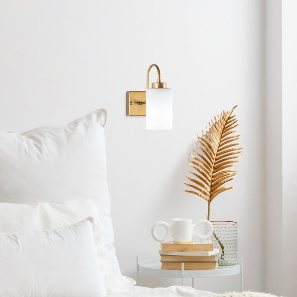 Aplică de perete albă/aurie ø 10 cm Duzsuz – Opviq lights-image-1