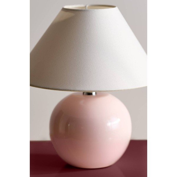 Veioză roz-deschis/crem din ceramică (înălțime 29 cm) Karamell – Jotex-image-2