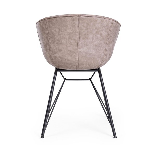 Scaun de living gri cu cotiere din imitație de piele Warhol – Bizzotto-image-4