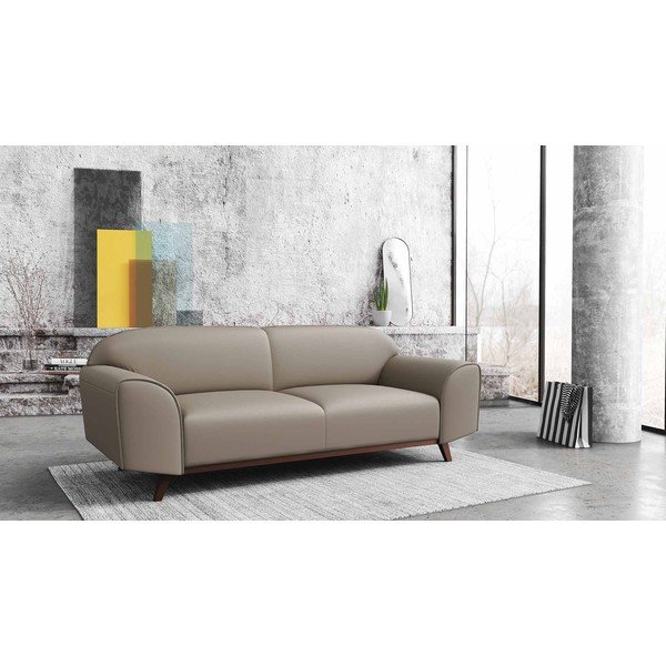 Canapea maro deschis cu tapițerie din piele 193 cm Nesbo – MESONICA-image-1