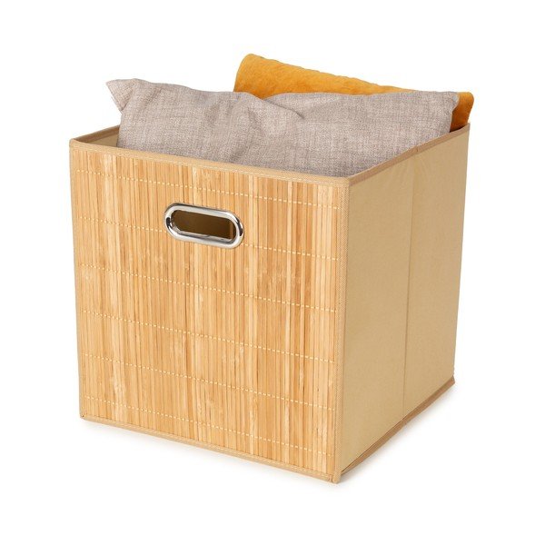 Coș de depozitare pentru raft din bambus 31x31x31 cm Anji – Compactor-image-4