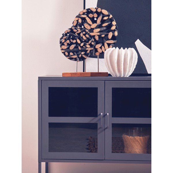 Vitrină gri din oțel 140x80x45 cm Acier – Premier Housewares-image-4