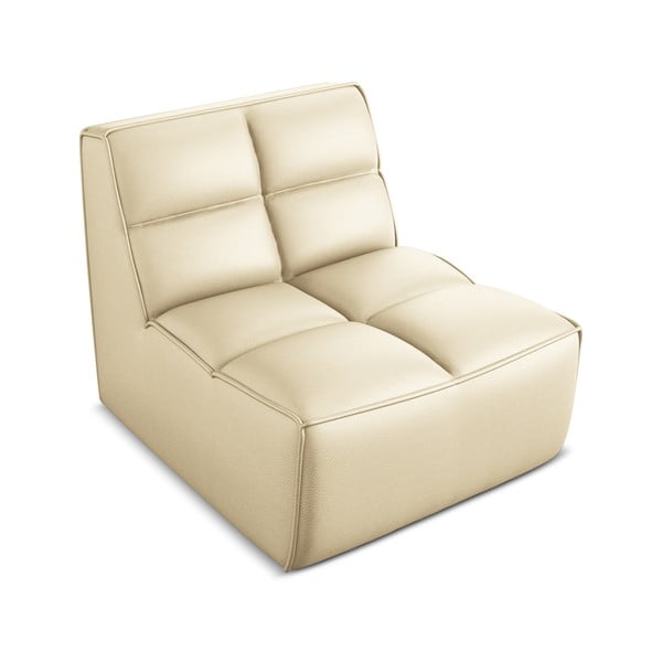 Modul pentru canapea modulară crem cu tapițerie din imitație de piele Kalai – Makamii-image-1