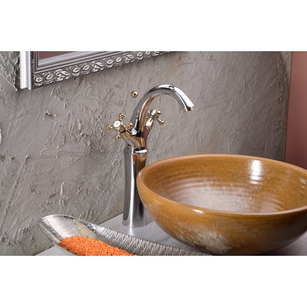 Baterie argintiu-lucioasă/aurie pentru chiuvetă înaltă Antea – Sapho-image-1