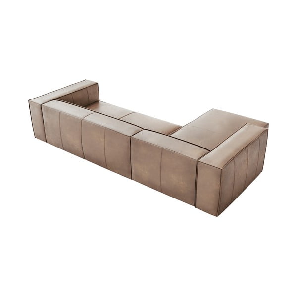 Colțar maro deschis cu tapițerie din piele (cu șezlong pe partea stângă ) Madame – Windsor & Co Sofas-image-4