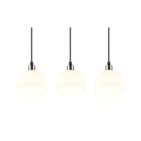 Lustră albă/argintie cu abajur din sticlă Molly – Reality-image-4