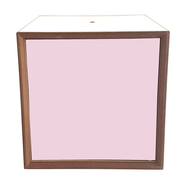 Raft cutie Ragaba PIXEL, 40 x 40 cm, ramă albă - ușă roz