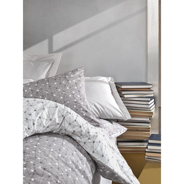 Lenjerie de pat din bumbac cu cearșaf Cotton Box Mottle, 200 x 220 cm-image-1