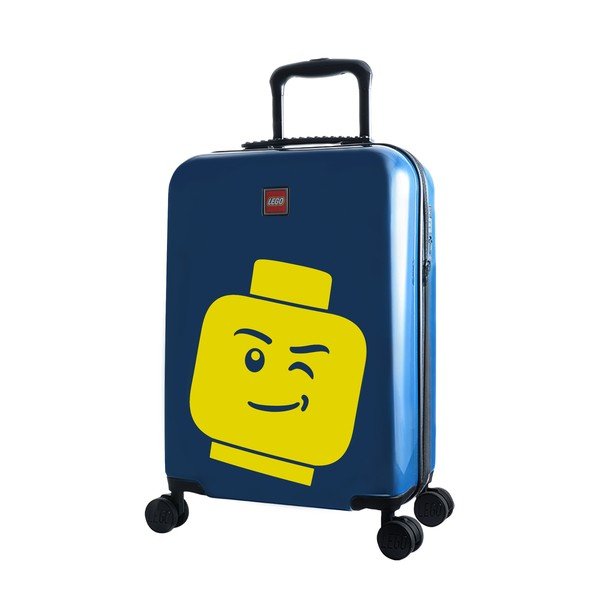 Troler cu roți LEGO® Luggage Minifigure Head 20", albastru-image-1
