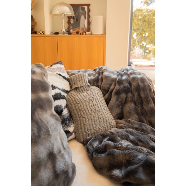 Pătură gri din micropluș/cocolino 150x200 cm Wave – Tiseco Home Studio-image-4