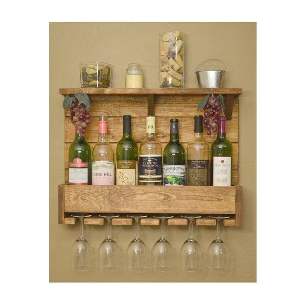 Suport de perete pentru sticlele de vin și pahare Colurna