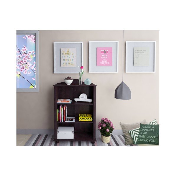 Bibliotecă maro din lemn de pin 77x116 cm Ella – Støraa-image-1