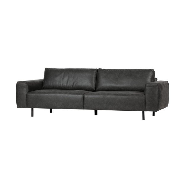 Canapea din imitație de piele WOOOD Rebound, gri antracit-image-3