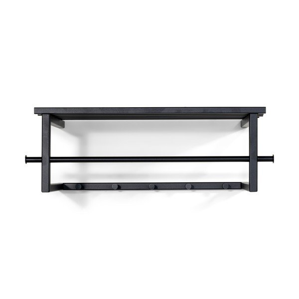 Cuier de perete negru cu raft din metal 76 cm Marco – Spinder Design-image-2