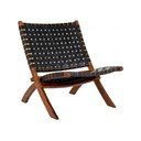 Fotoliu din piele neagră cu țesătură Perugia - House Nordic