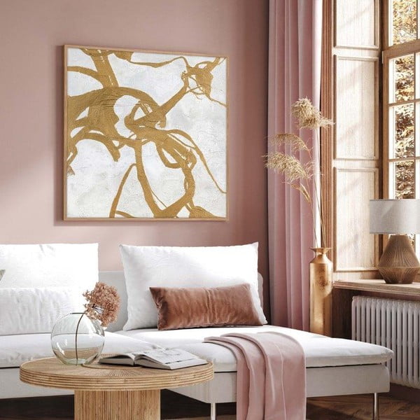 Tablou pictat manual 100x100 cm Goldplay - Malerifabrikken-image-2