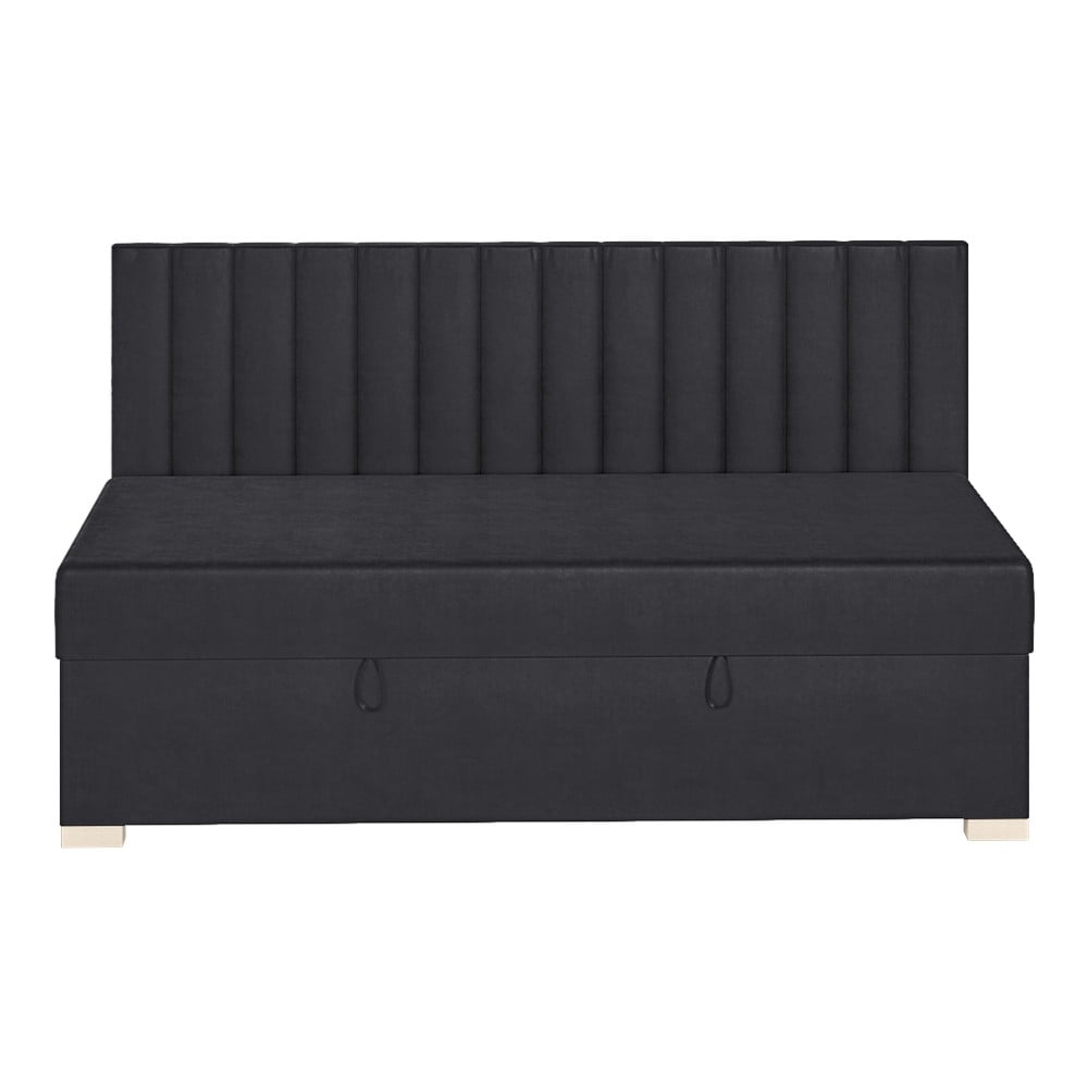 Pat pentru copii albastru închis cu spațiu de depozitare cu saltea 90x200 cm Chill – Ghado