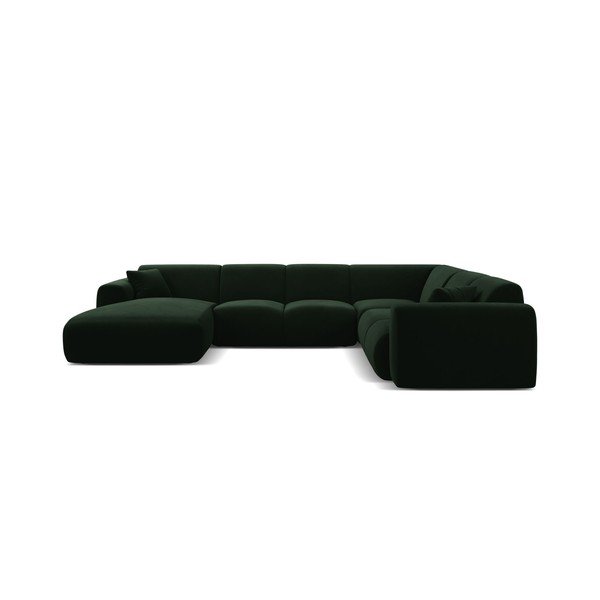 Colțar verde închis cu tapițerie din catifea (în formă de "U") Molino – Micadoni -image-1