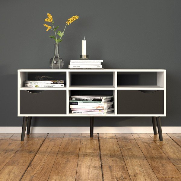 Comodă TV Tvilum Oslo, 117x57 cm, negru-alb-image-1