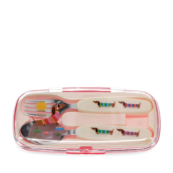 Tacâmuri pentru copii din oțel inoxidabil 2 buc. Sausage Dog – Rex London-image-4