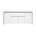 Comodă albă-în culoare naturală cu aspect de lemn de stejar 197x84x48 cm Next – Tvilum