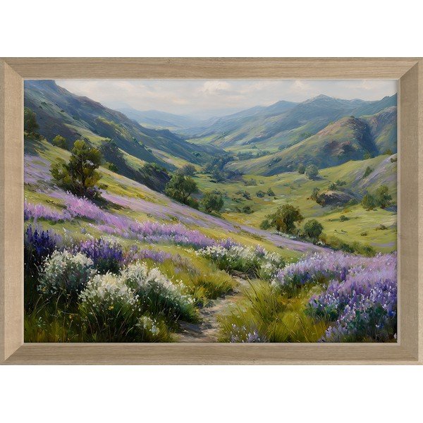 Tablou cu ramă imprimat 75x56 cm Violet Hills – Styler