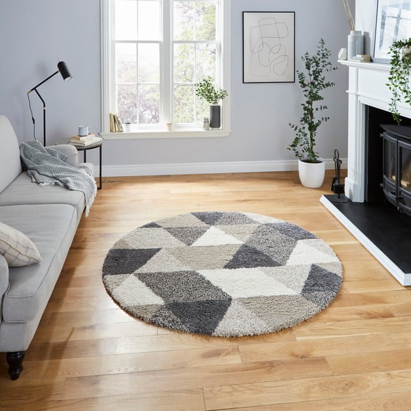 Covor Think Rugs Royal Nomadic Triangle, ø 160 cm, maro-image-1