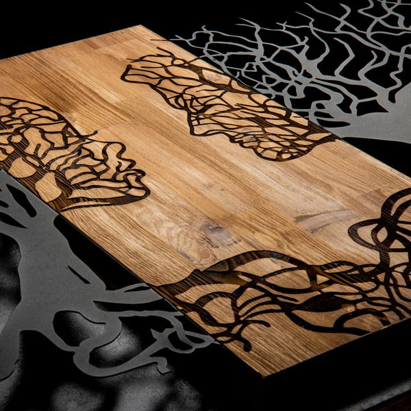 Decorațiune de perete din lemn/din metal 92x58 cm Tutku – Wallity-image-4