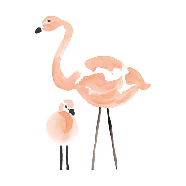 Autocolant pentru copii 64x85 cm Pink Flamingos – Lilipinso