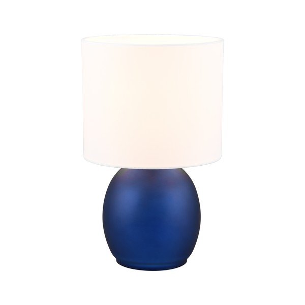 Veioză albă/albastră cu abajur textil (înălțime 29 cm) Vela – Trio-image-2