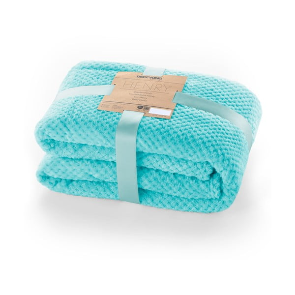 Cuvertură din microfibră DecoKing Henry, 200 x 150 cm, turcoaz-image-3