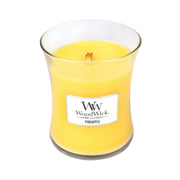 Lumânare parfumată WoodWick în vază ovală  Fresh Pineapple, 60 ore