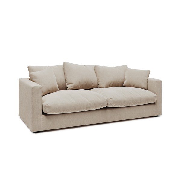 Canapea din catifea reiată crem 220 cm Comfy - Scandic-image-1