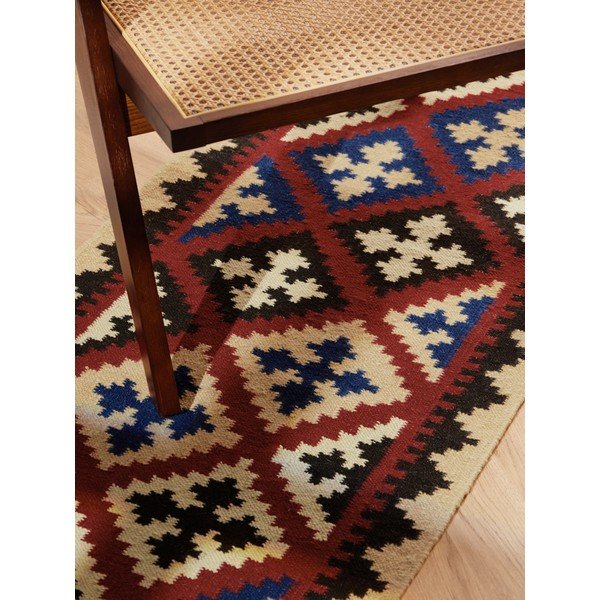 Covor tip traversă roșu reversibil, țesut manual din lână 60x190 cm Kamal Rami – Nouristan-image-3