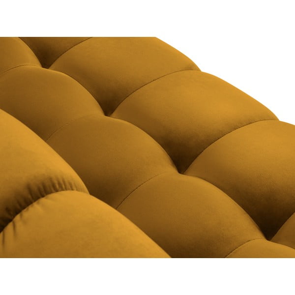 Colțar din catifea cu extensie pe partea stângă Cosmopolitan Design Bali, galben-image-1