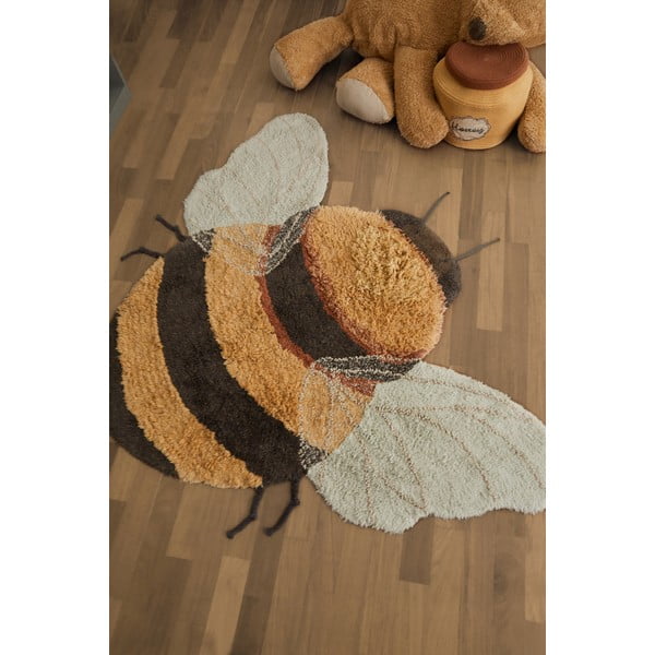 Covor pentru copii galben lavabil/țesut manual din bumbac 115x150 cm Bee – Lorena Canals-image-1