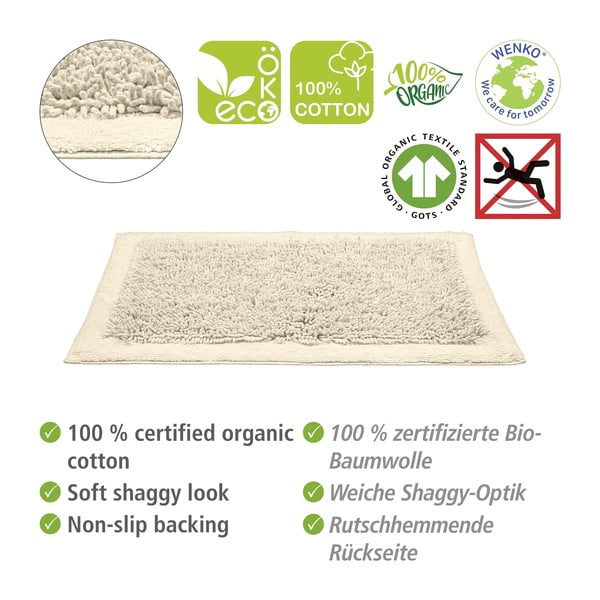 Covoraș de baie crem din material textil 60x90 cm Sidyma – Wenko-image-3