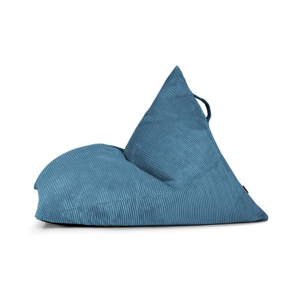 Fotoliu bean bag albastru cu tapițerie din catifea reiată Razz – SLOWDOWN