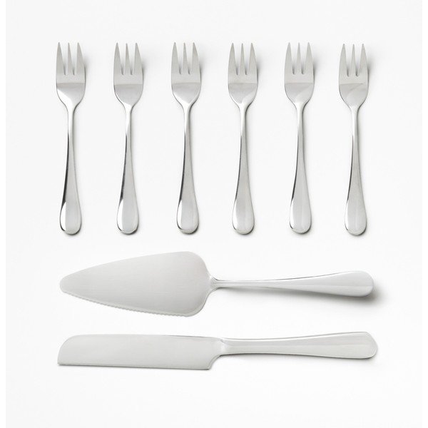 Furculițe pentru desert albe-argintii din oțel inoxidabil The Essentials Cake Tools – Printworks