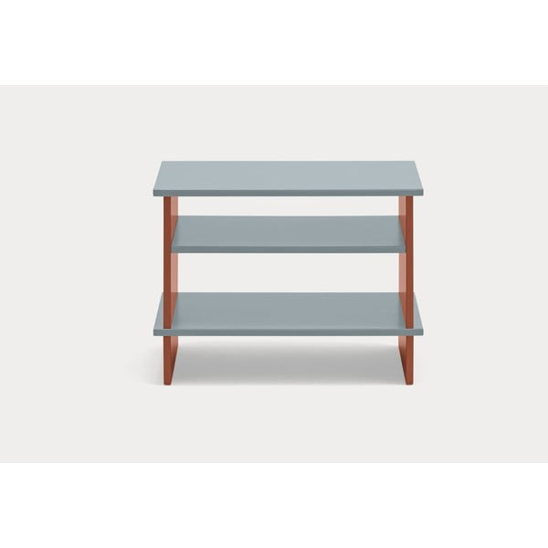 Noptieră cărămizie/gri cu rafturi Inari – Teulat-image-2