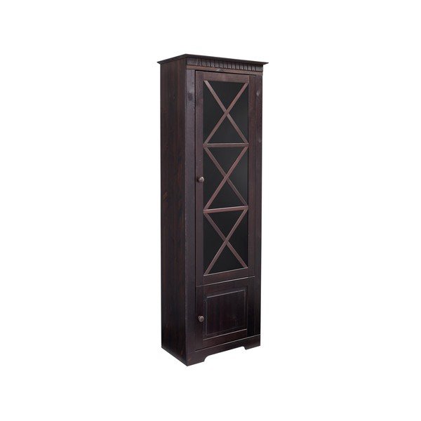 Vitrină maro închis din lemn de pin 180x35 cm Lisa – Støraa-image-1