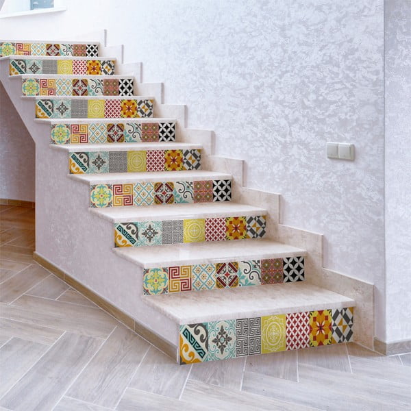 Set 2 autocolante pentru scări Ambiance Mosaic, 15 x 105 cm
