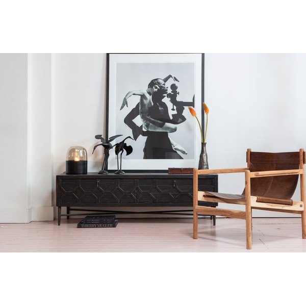 Fotoliu din piele de bivol BePureHome Chill, maro-image-1