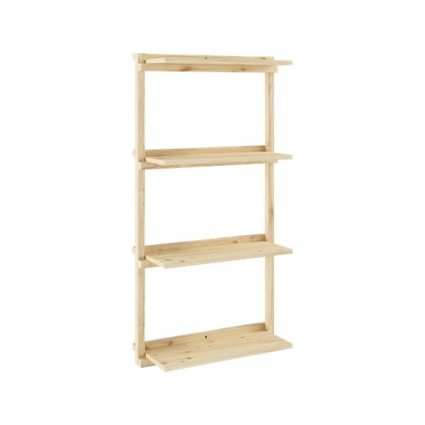 Bibliotecă de perete în culoare naturală din lemn de pin 66x127 cm Groove – Karup Design-image-3