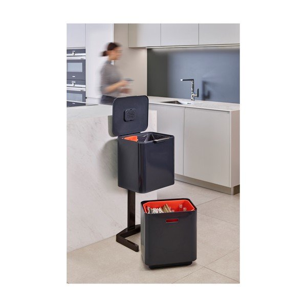 Coș pentru sortarea deșeurilor Joseph Joseph Totem Max, 60 l, gri închis-image-1